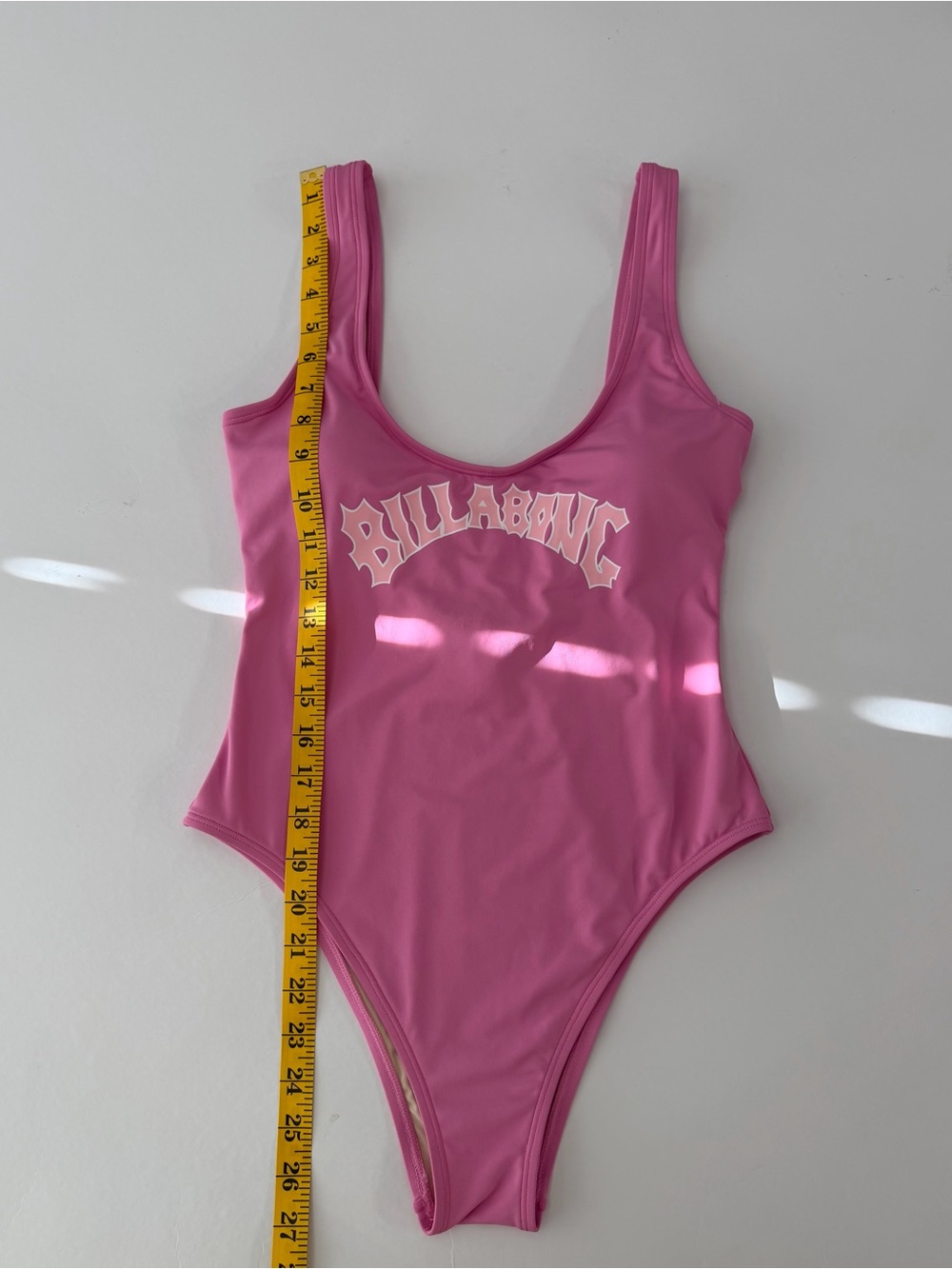 Billabong Girls One-Piece Swimsuit in Bright Pink with Logo - Picture 5 of 7